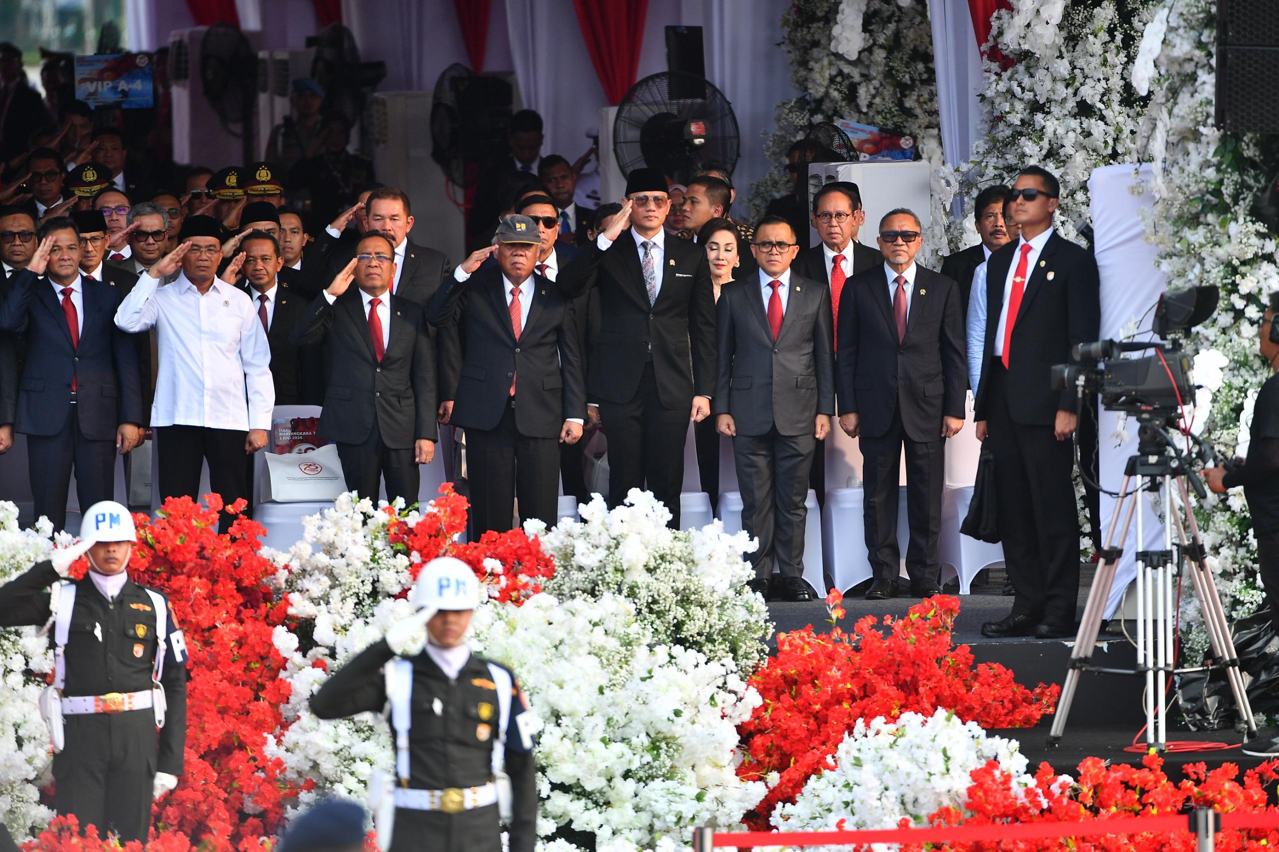 Menteri AHY Hadiri HUT Bhayangkara ke-78 di Monas